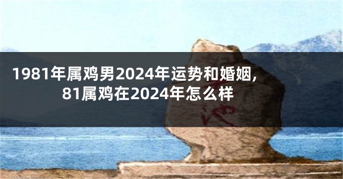 1981年属鸡男2024年运势和婚姻,81属鸡在2024年怎么样