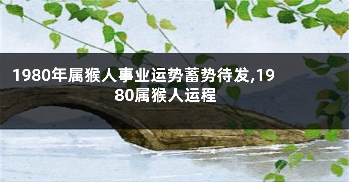 1980年属猴人事业运势蓄势待发,1980属猴人运程