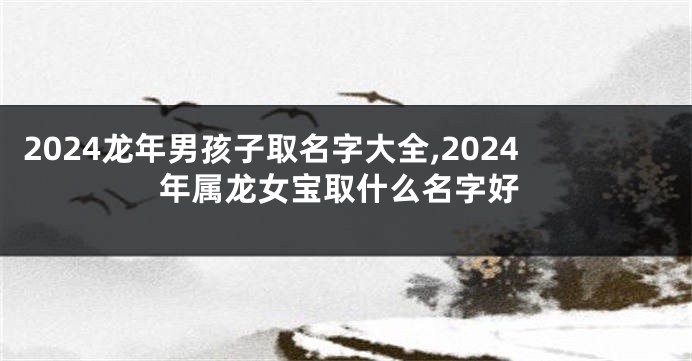 2024龙年男孩子取名字大全,2024年属龙女宝取什么名字好