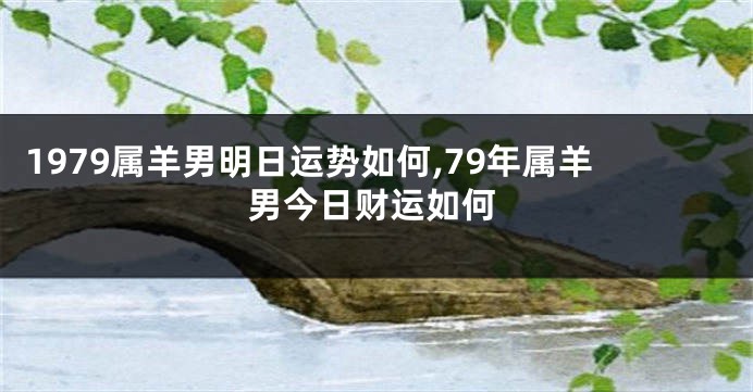 1979属羊男明日运势如何,79年属羊男今日财运如何