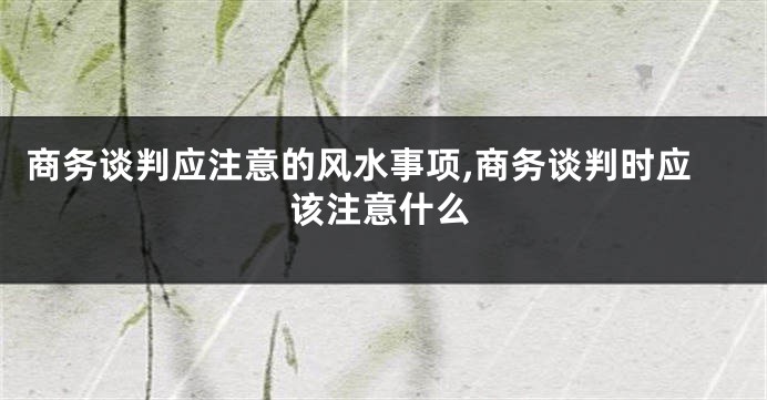 商务谈判应注意的风水事项,商务谈判时应该注意什么