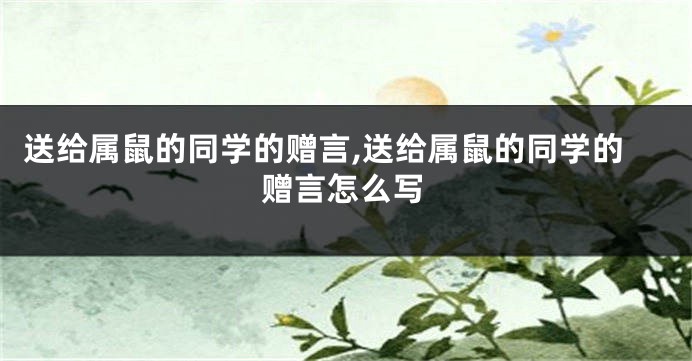 送给属鼠的同学的赠言,送给属鼠的同学的赠言怎么写