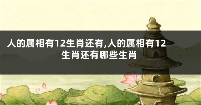 人的属相有12生肖还有,人的属相有12生肖还有哪些生肖