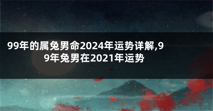 99年的属兔男命2024年运势详解,99年兔男在2021年运势
