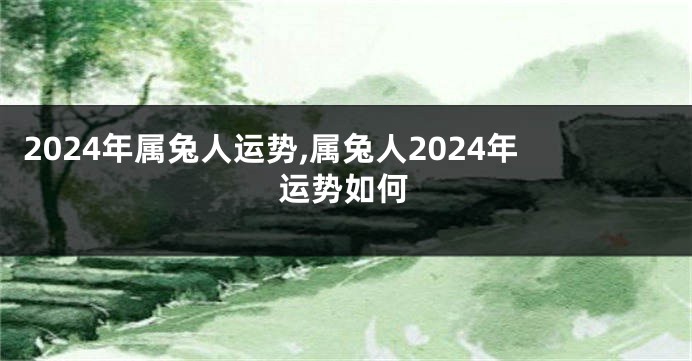 2024年属兔人运势,属兔人2024年运势如何