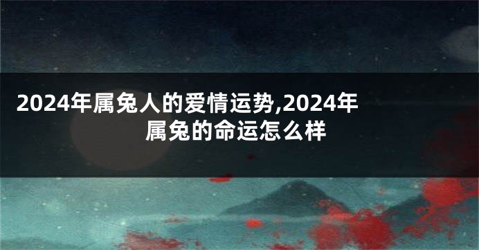 2024年属兔人的爱情运势,2024年属兔的命运怎么样