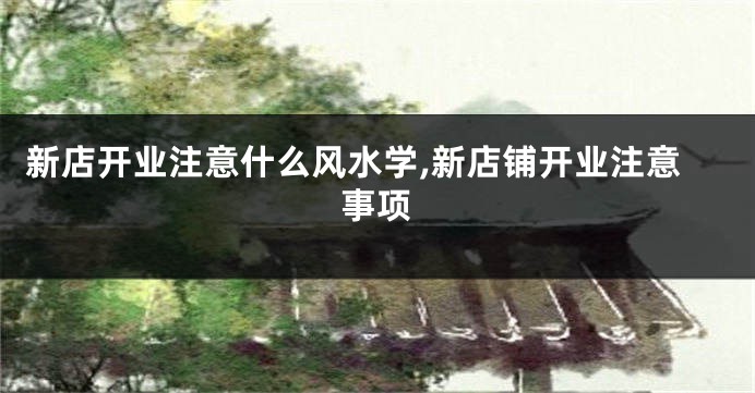 新店开业注意什么风水学,新店铺开业注意事项