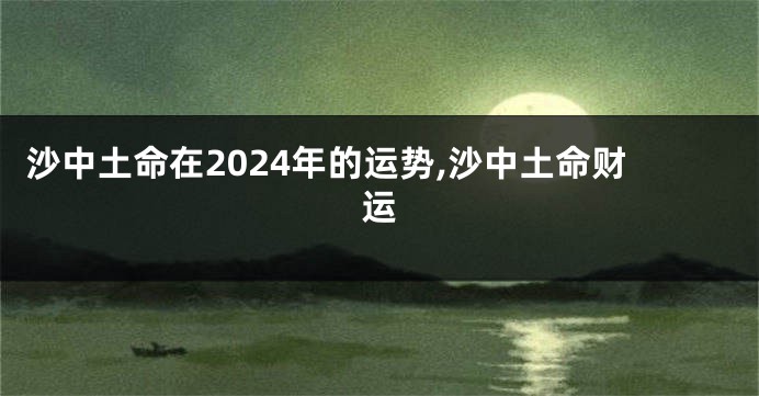 沙中土命在2024年的运势,沙中土命财运