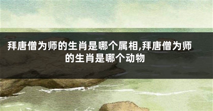 拜唐僧为师的生肖是哪个属相,拜唐僧为师的生肖是哪个动物
