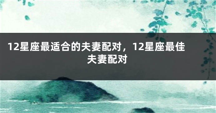 12星座最适合的夫妻配对，12星座最佳夫妻配对