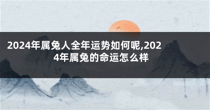 2024年属兔人全年运势如何呢,2024年属兔的命运怎么样