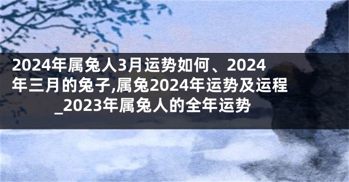 2024年属兔人3月运势如何、2024年三月的兔子,属兔2024年运势及运程_2023年属兔人的全年运势