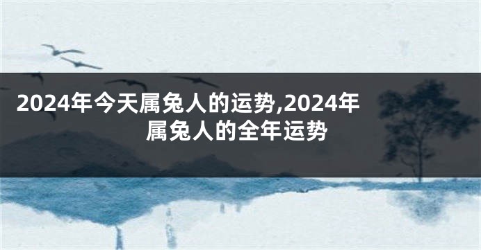 2024年今天属兔人的运势,2024年属兔人的全年运势