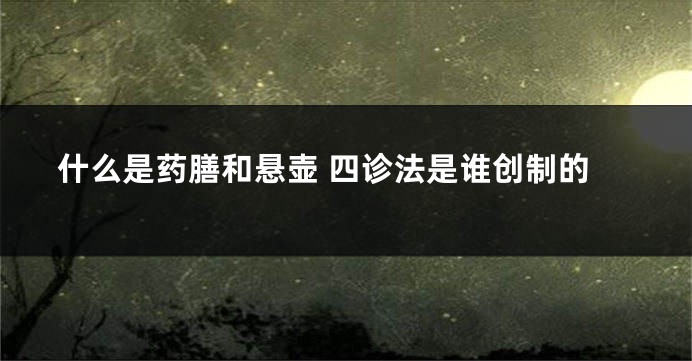 什么是药膳和悬壶 四诊法是谁创制的