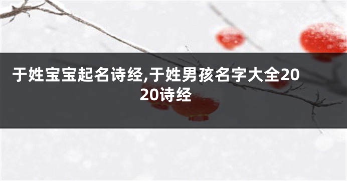 于姓宝宝起名诗经,于姓男孩名字大全2020诗经