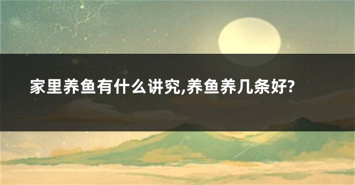家里养鱼有什么讲究,养鱼养几条好?