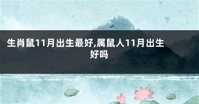 生肖鼠11月出生最好,属鼠人11月出生好吗