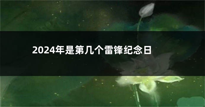 2024年是第几个雷锋纪念日