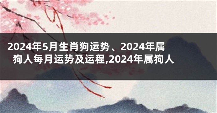 2024年5月生肖狗运势、2024年属狗人每月运势及运程,2024年属狗人