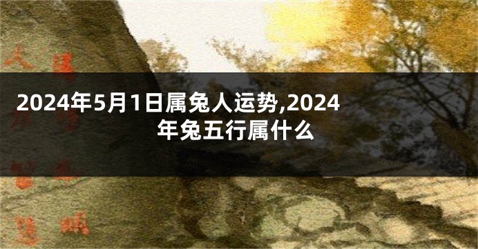 2024年5月1日属兔人运势,2024年兔五行属什么