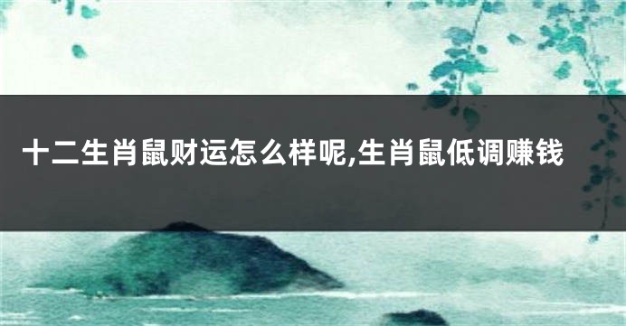 十二生肖鼠财运怎么样呢,生肖鼠低调赚钱