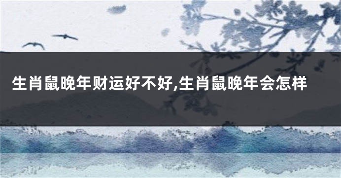 生肖鼠晚年财运好不好,生肖鼠晚年会怎样