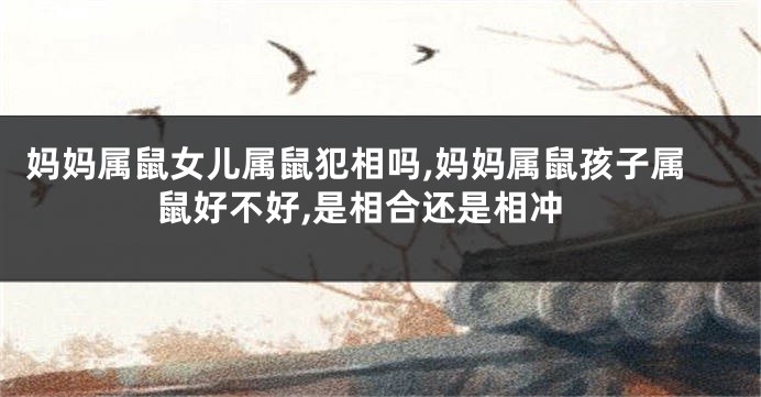 妈妈属鼠女儿属鼠犯相吗,妈妈属鼠孩子属鼠好不好,是相合还是相冲