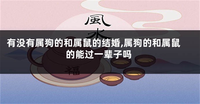 有没有属狗的和属鼠的结婚,属狗的和属鼠的能过一辈子吗