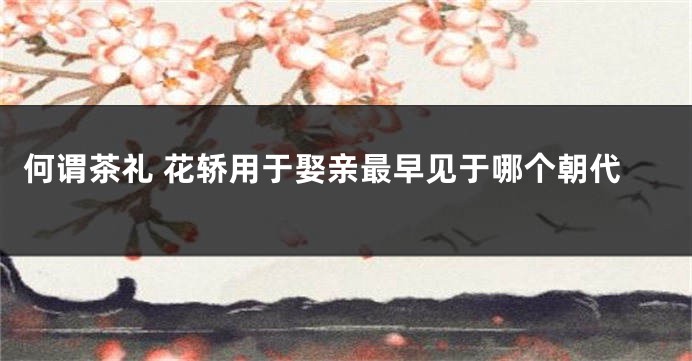 何谓茶礼 花轿用于娶亲最早见于哪个朝代
