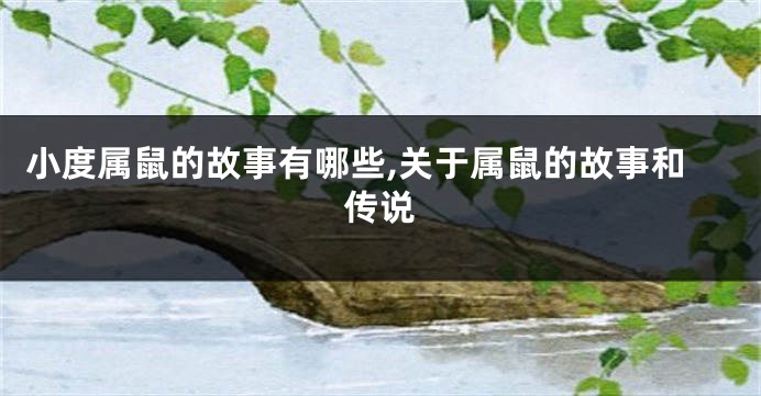 小度属鼠的故事有哪些,关于属鼠的故事和传说