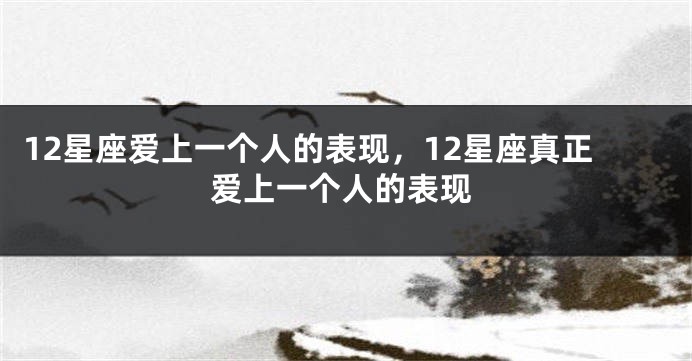12星座爱上一个人的表现，12星座真正爱上一个人的表现