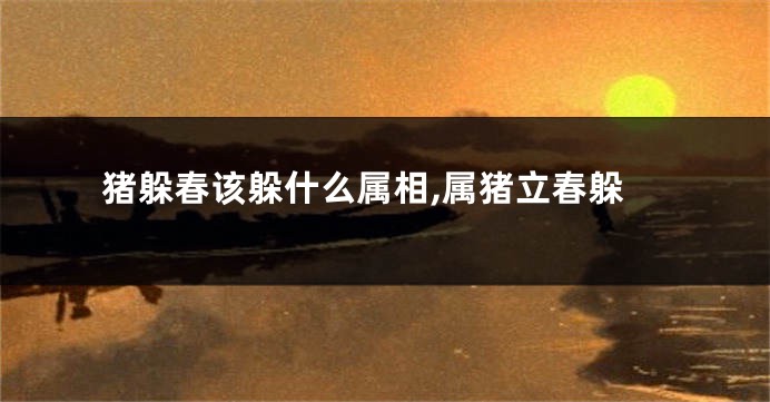 猪躲春该躲什么属相,属猪立春躲