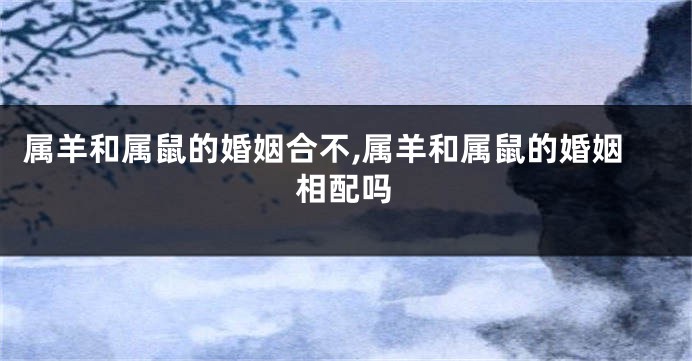 属羊和属鼠的婚姻合不,属羊和属鼠的婚姻相配吗
