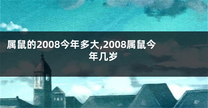 属鼠的2008今年多大,2008属鼠今年几岁