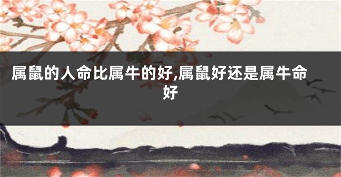 属鼠的人命比属牛的好,属鼠好还是属牛命好