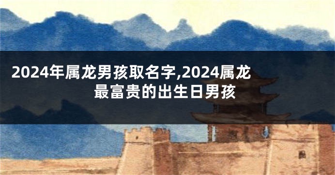 2024年属龙男孩取名字,2024属龙最富贵的出生日男孩