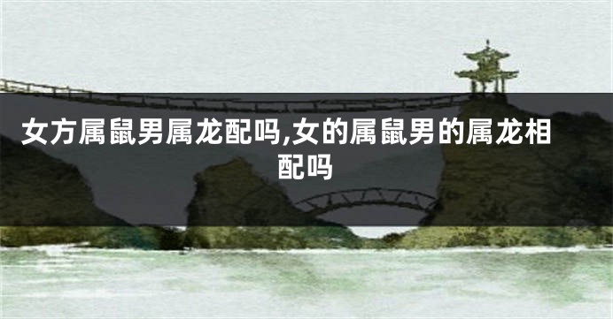 女方属鼠男属龙配吗,女的属鼠男的属龙相配吗