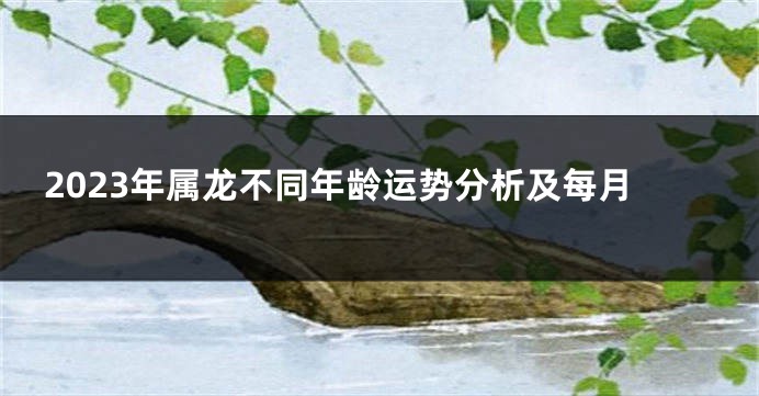 2023年属龙不同年龄运势分析及每月