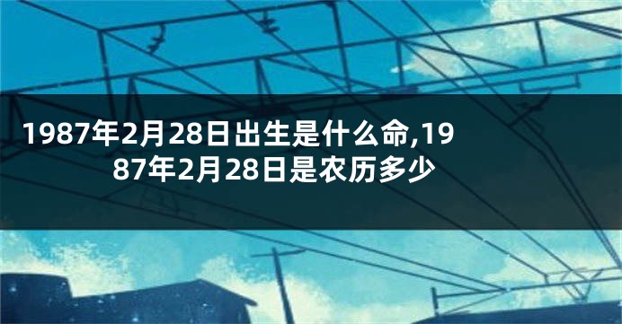 1987年2月28日出生是什么命,1987年2月28日是农历多少