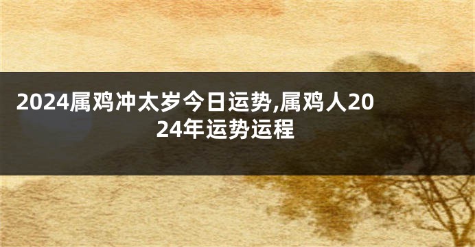 2024属鸡冲太岁今日运势,属鸡人2024年运势运程