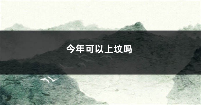 今年可以上坟吗