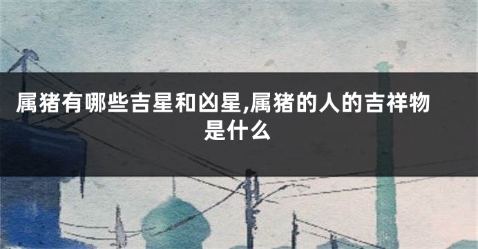 属猪有哪些吉星和凶星,属猪的人的吉祥物是什么