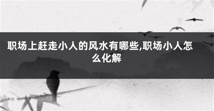 职场上赶走小人的风水有哪些,职场小人怎么化解
