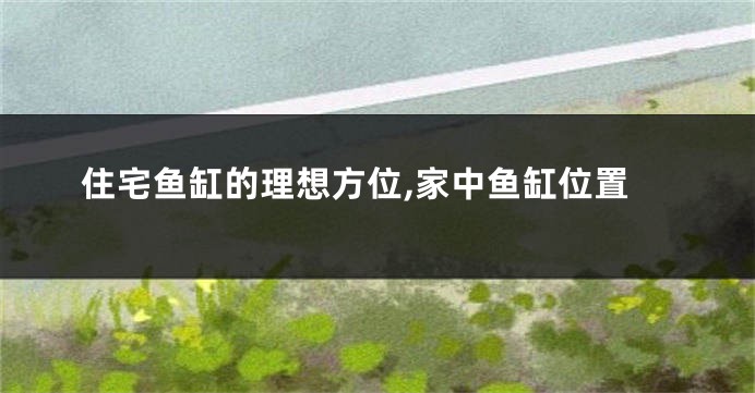 住宅鱼缸的理想方位,家中鱼缸位置