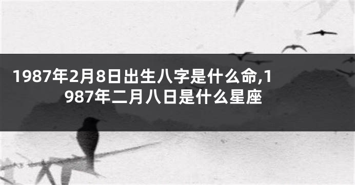 1987年2月8日出生八字是什么命,1987年二月八日是什么星座