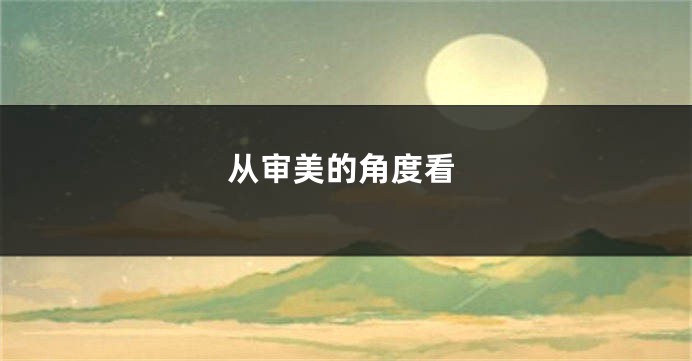 从审美的角度看