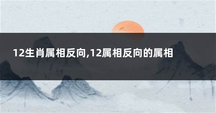 12生肖属相反向,12属相反向的属相