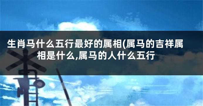 生肖马什么五行最好的属相(属马的吉祥属相是什么,属马的人什么五行