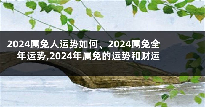 2024属兔人运势如何、2024属兔全年运势,2024年属兔的运势和财运