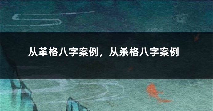 从革格八字案例,从杀格八字案例